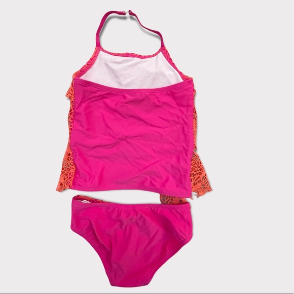 Kensie Girl 2 Piece Crochet Tankini Swimsuit Set for Girls - Picture 5 of 8